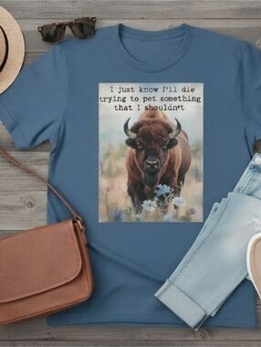 Funny Bison Graphic Tee • Western Wildlife Shirt • Animal Lover Humor T-Shirt